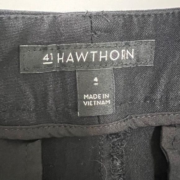 41 Hawthorn Becca Black Onyx Mid-Rise Flat Front Stretch Bootcut Trousers Size 4 - Picture 8 of 11